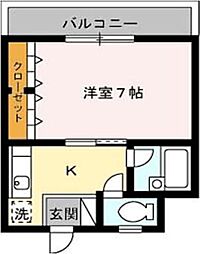 ルミナスコート 1Kの間取図画像