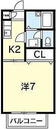 フレグランス望 1Kの間取図画像