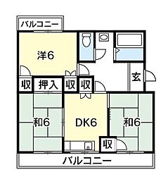 第二阿波ビル 3DKの間取図画像