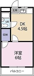 スタート1 1DKの間取図画像