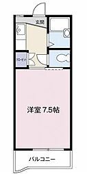 ヴェルメゾンツインB 1Kの間取図画像
