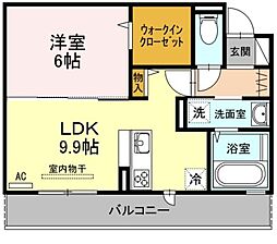 ハコマルシェ 1LDKの間取図画像