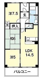 コアロイヤル佐古 3LDKの間取図画像