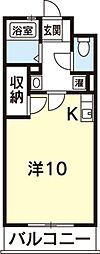 ウィズダム徳島町 1Kの間取図画像