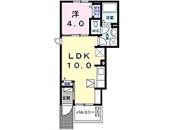 パークアクシスB 1LDKの間取図画像