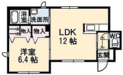 シャーメゾンボナールB 2LDKの間取図画像