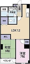 VistaGrande徳島駅前 2LDKの間取図画像