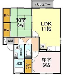 プラザ・ルミエール弐番館A 2LDKの間取図画像
