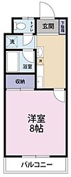 さくらハイツ 1Kの間取図画像