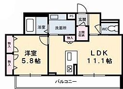 FORENABRUN徳島 1LDKの間取図画像