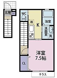 CAMELOTCOURT 1Kの間取図画像