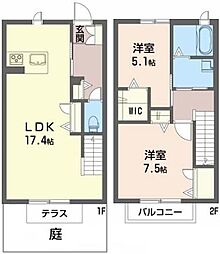 シャーメゾン庄町 2LDKの間取図画像