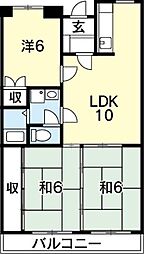光ハイツ 3LDKの間取図画像