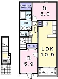 ブリリオ 2LDKの間取図画像