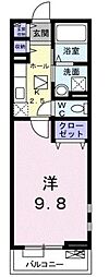 セレノ城南A 1Kの間取図画像