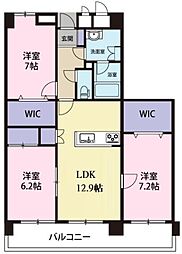 LaLuce南昭和 3LDKの間取図画像