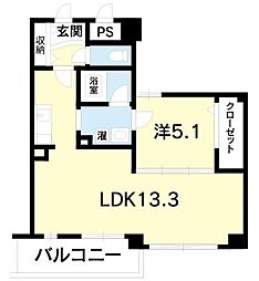 Cube-g中通町 1LDKの間取図画像