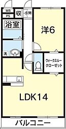 ストロベリーフィールズ 1LDKの間取図画像