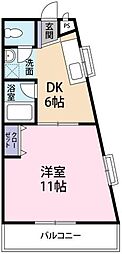 ププレ住吉 1DKの間取図画像