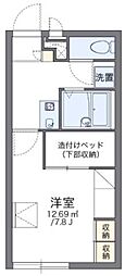 レオパレスペイサージュ北島 1Kの間取図画像
