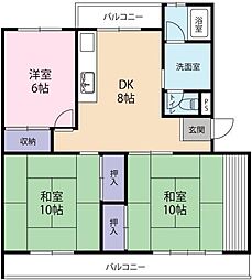 ハイツハヤシ 3DKの間取図画像
