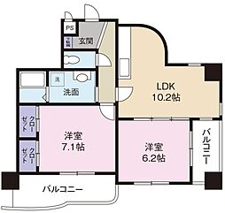 ウイルコート花岡 2LDKの間取図画像