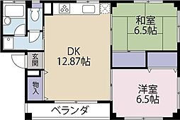 ハイツAOKI 2LDKの間取図画像