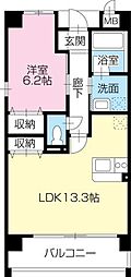ヴァンドーム弐番館 5階1LDKの間取り