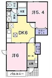 リオグランデB 2DKの間取図画像