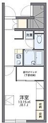 レオパレスハーモニー国府 1Kの間取図画像