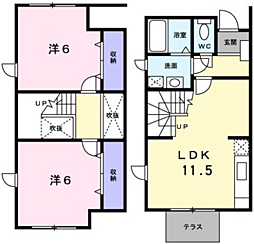 モア・ルフラン 2LDKの間取図画像