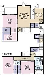 Belle Lead 東吉野 A棟 2階3SLDKの間取り