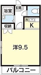 カーサ55 1階1Kの間取り