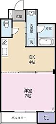 セ・ミュー川内2 1DKの間取図画像