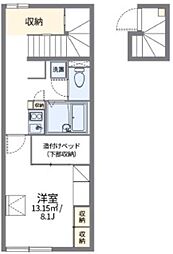 レオパレスフィールド金磯 1Kの間取図画像