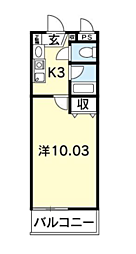 キャルズ21 1Kの間取図画像