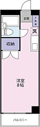 ロゼファスト佐古 ワンルームの間取図画像