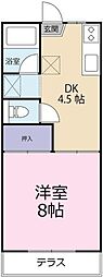 ポートハウス郡 1DKの間取図画像