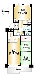サンロイヤル池田バードヒルズ1号館 3LDKの間取図画像