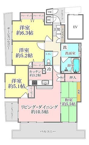 間取り アゼリアタワー館林 9階/-