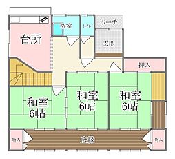 中古戸建　館林市つつじ町 3LDKの間取り