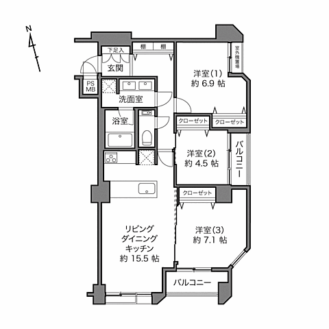 間取り 代々木ロイヤルマンション 3階/-