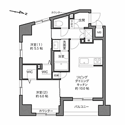 プレサンス本駒込アカデミア 2LDKの間取図画像