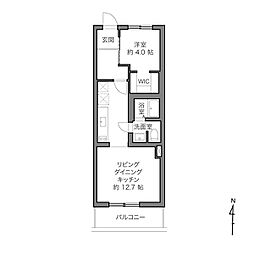 西落合第2ローヤルコーポ 1LDKの間取図画像