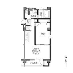 中銀マンシオン東山 1LDKの間取図画像