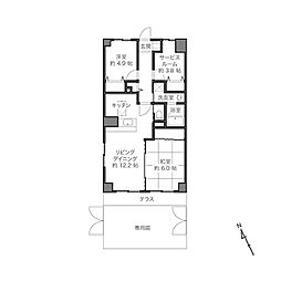 エンゼルハイム鵜の木 3LDKの間取図画像