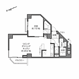 チュリス氷川坂 1LDKの間取図画像