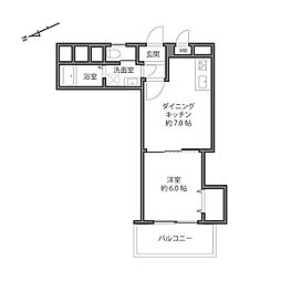 NK五反田コータース 1DKの間取図画像