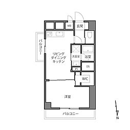市ヶ谷グリーンハイツ 1LDKの間取図画像