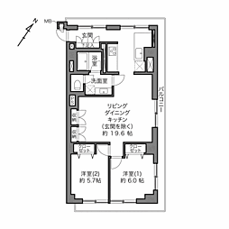 秀和高樹町レジデンス 2LDKの間取図画像